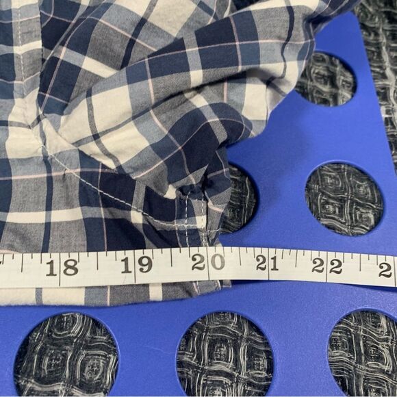 AMERICAN EAGLE Blue Plaid Long Sleeve Button Down Athletic Fit Shirt Small #851 - Picture 7 of 8